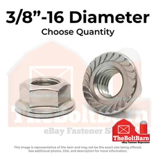 3/8"-16 Stainless Serrated Hex Flange Lock Nuts (Choose Qty)