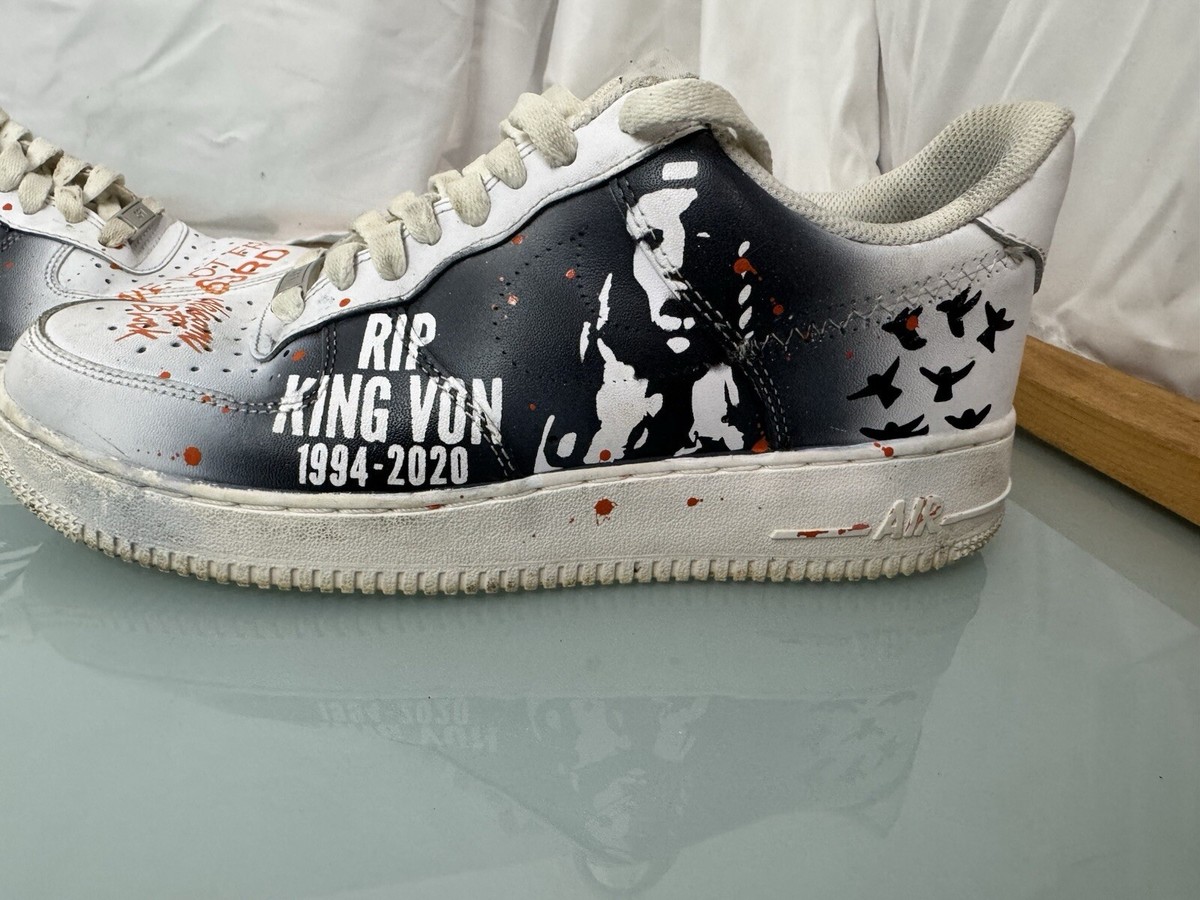 Nike Air Force One Rapper King Von airbrushed size