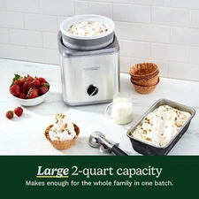 Ice Cream Maker, Ice Cream and Frozen Yogurt Machine, 2-Qt. Double-Insulated Fre