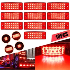 10X 6" Red 21-LED Clearance Side Marker Lights Truck Trailer Turn Signal Light
