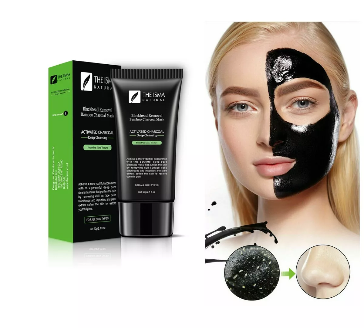 Activated Black Face Mask Blackhead Remover Peel Off Black Mask | eBay