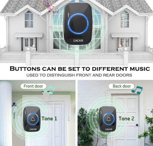 Wireless Door Bell 1000ft Waterproof Long Range Battery Home Cordless Doorbell - Picture 10 of 13