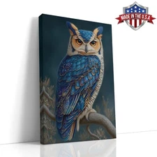 Owl of the Cosmic Loom Wall Art, Canvas Print for Home Decor, Wall Decor Poster