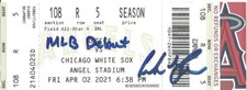 Andrew Vaughn Autographed MLB Debut Ticket Chicago White Sox 4/2/21 w/ insc !