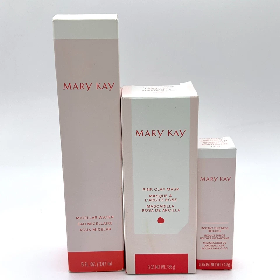 Lot of 3 NEW Mary Kay - Instant Puffiness Reducer Pink Clay Mask Micellar Water - Image 3 of 4