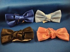 BOW TIES Set of four solid color Black, Pink, Light Blue and Navy Blue
