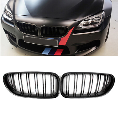 für BMW 6er F06 F12 F13 Coupe Cabrio Nieren Grill GLANZ SCHWARZ Doppelsteg