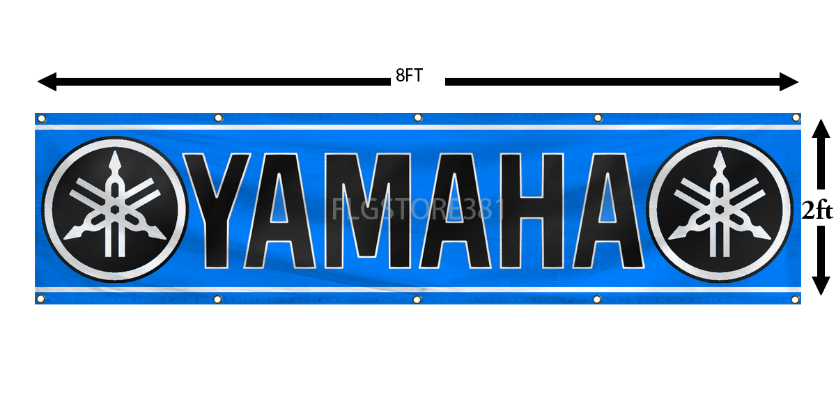 Bandiera Yamaha Banner 2x8 Ft Per Garage – Decorazione Parete Moto ATV Corsa