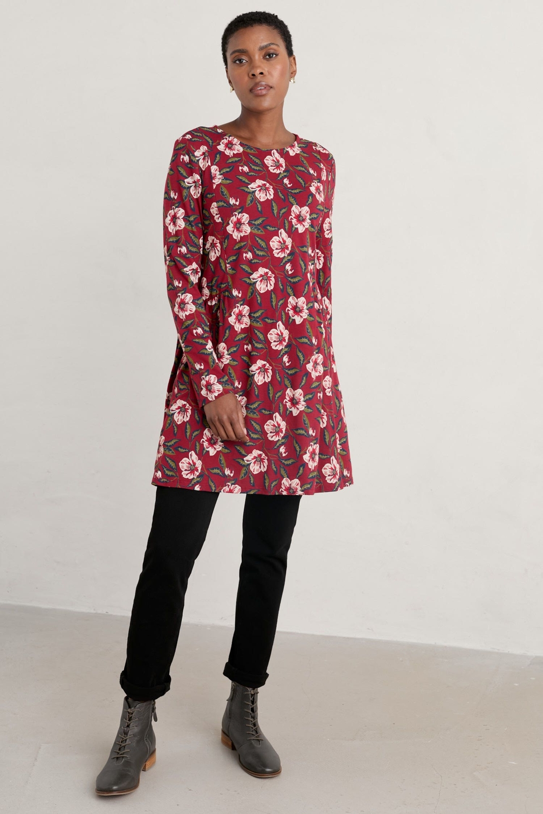 Seasalt Women's Tunic red Saffron Rise Jersey Tunic Regular Mary