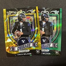 Zach Wilson 2021 Panini Prizm DP Crusade Gold Cracked Ice + Green RC #168 SP Lot