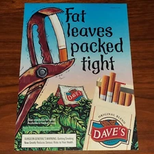 DAVES ORIGINAL BLEND PRINT AD MAGAZINE ADVERTISEMENT FAT LEAVES PACKED TIGHT