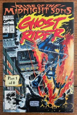 Ghost Rider #28 Marvel 1992 Rise of the Midnight Sons 1 of 6 Illustrated - VF+