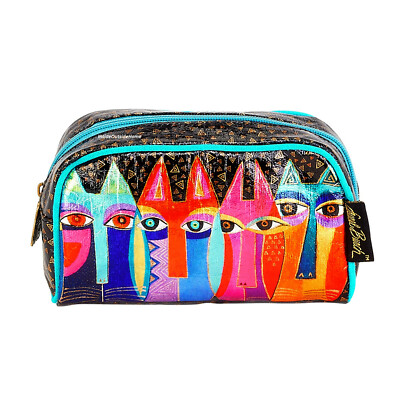 Laurel Burch Tribal Cats Foiled Organizer Bag Makeup Dop 1stAid Hobby Tech/Cords