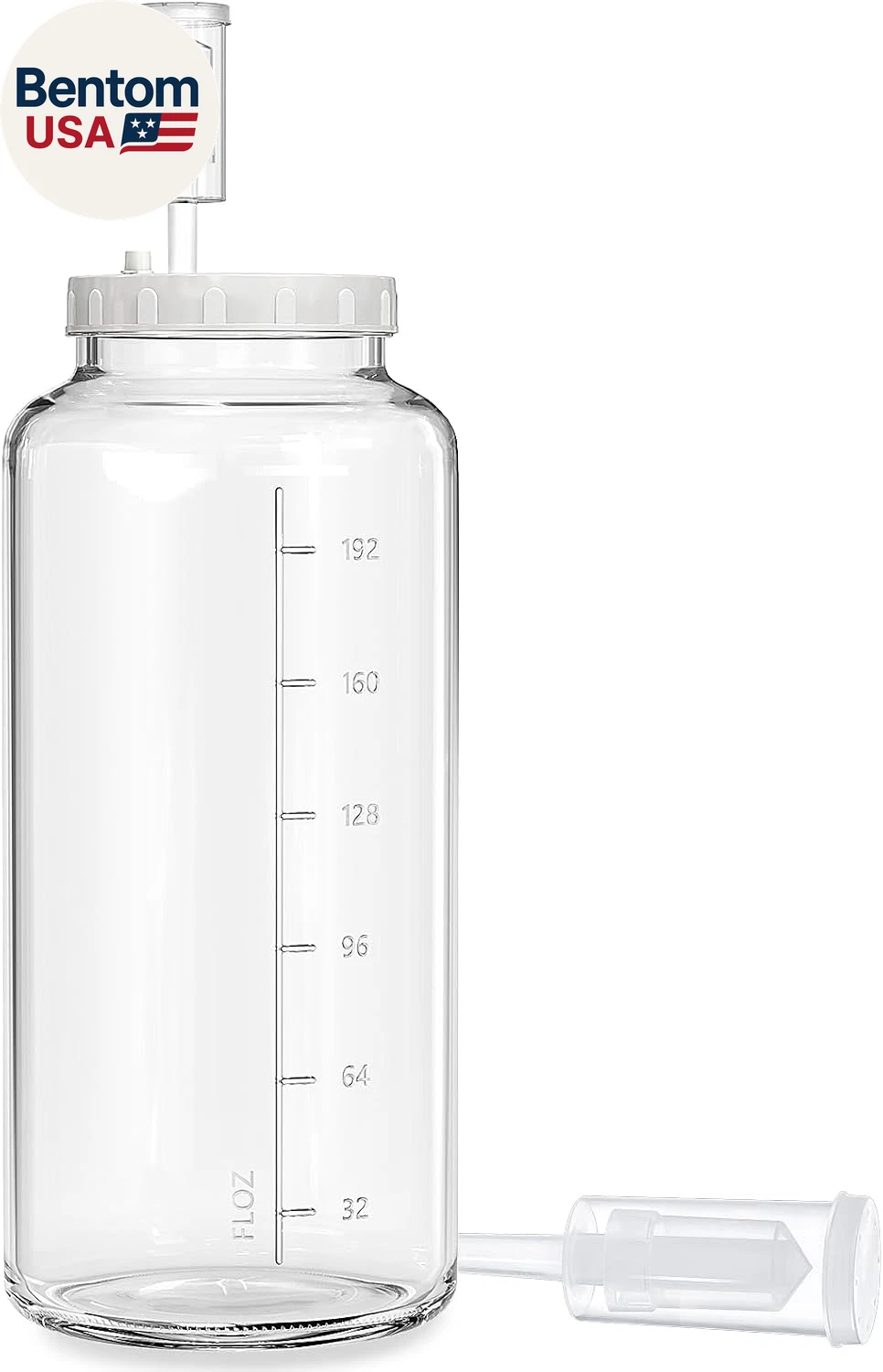 2 Gallon Glass Jar with Airtight Lid, Wide Mouth Wine Making Supplies with 2 Air