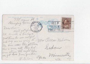 Winnipeg, Manitoba 1922 Postcard to USA. Royal Alexandria Hotel