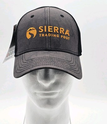 Sierra Trading Post Cap Hat Trucker Snapback Mesh Charcoal Black Twill  NWT