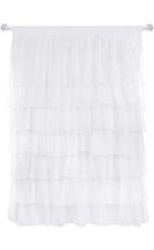 Tadpoles Multi-Layer Tulle Curtain Panel for bedroom window, White, 84 Inch Drop