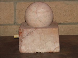6 in. solid stone sphere fountain 8 x 8 x 5 in base, ball rolls on water