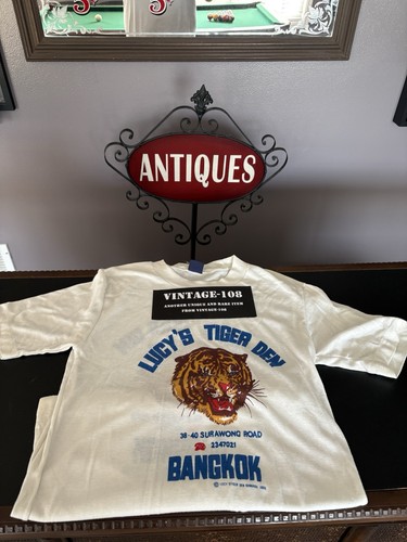 Vintage Vietnam Era Souvenir Bangkok Lucy’s Tiger Den Shirt Medium! Rare! 1986!