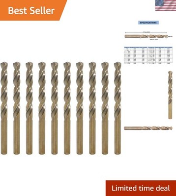 1.6mm Metric M35 Cobalt Steel Extremely Heat Resistant Twist Drill Bit of 10p...
