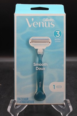 Gillette Venus Smooth Doux 3 Blade Razor for Women, Handle + 1 Cartridges 