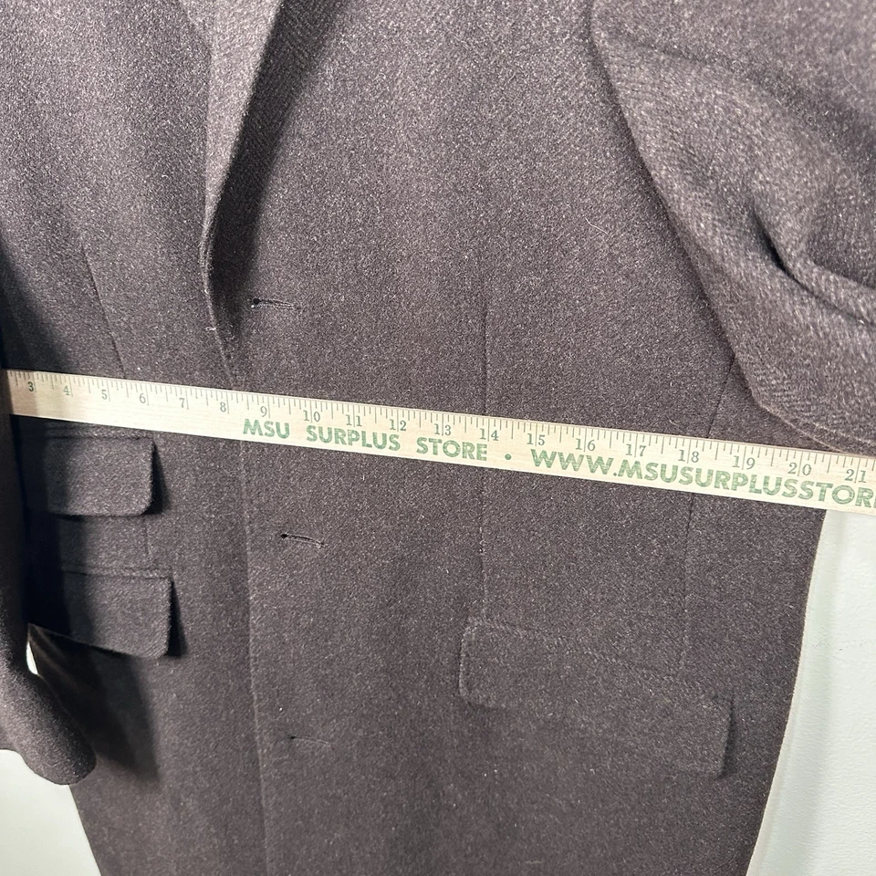 Abrigo Largo Clásico Hart Schaffner Marx Lana Marrón 40R Tres Botones Foto 3 de 4