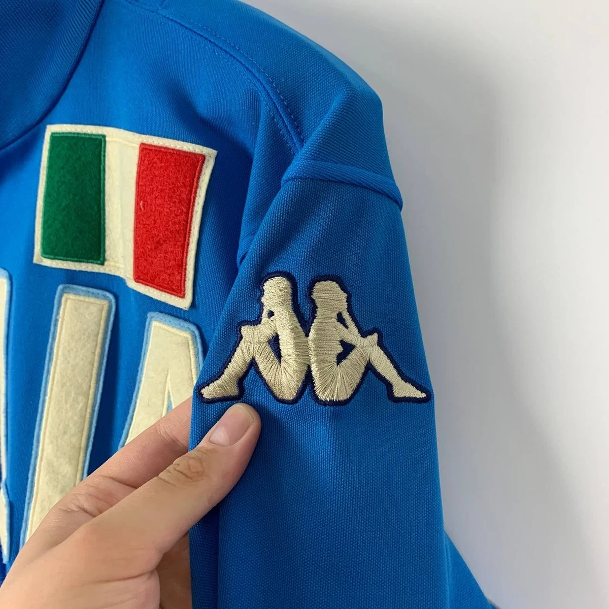 Vintage Rare Kappa Italia Big Logo Embroidery Football Blue Jacket