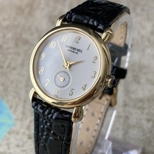 Raymond Weil Watch Ladies Swiss Made Vintage 1980s Gold Plated 24mm Case