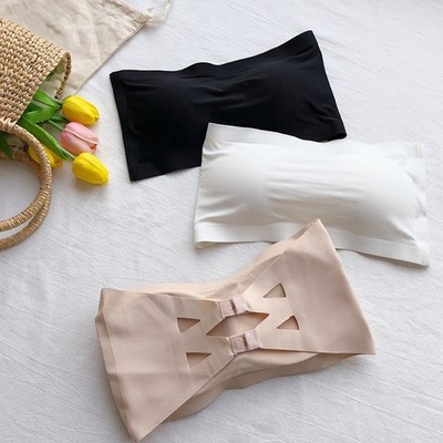 Modisches trägerloses Eis Seide Bandeau Top Frauen Brust Wickel mit Rücken für