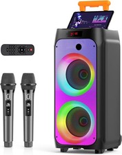 Karaoke Anlage Bluetooth Partybox LED Funkmikrofon Akku JYX UNVOLLSTÄNDIG