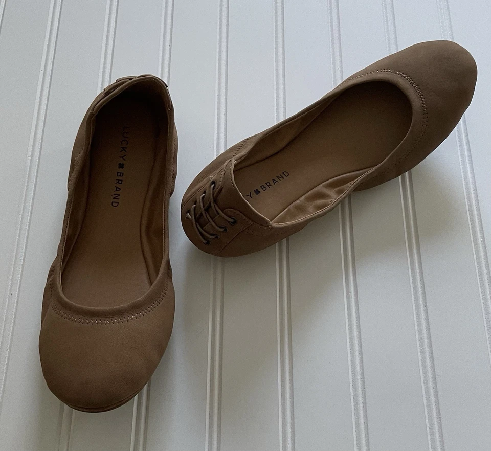 Женские кожаные туфли на плоской подошве с круглым носком LUCK BRAND Echo 2 желтовато-коричневые размер 9,5 - Изображение 2 из 4