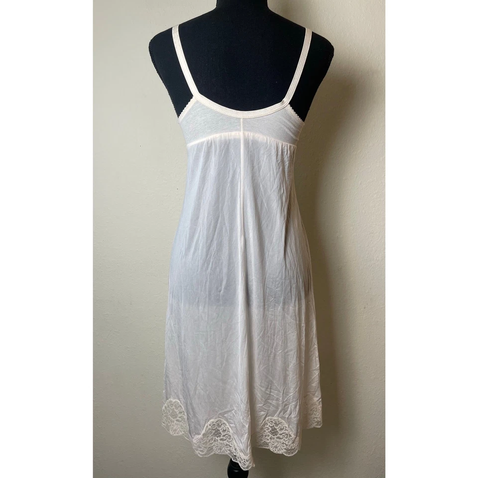 VTG Wacoal Womens Slip Dress B-52A Silky Floral Lace Pearls Stretch Fairy Bridal - Image 2 of 4