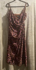 Missguided Curve Size 18 Animal Print Wrap Dress Good Condition