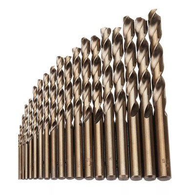 19PCS 1-10mm HSS Cobalt Twist Drill Bit Set for Drilling Deep Hole Positioning
