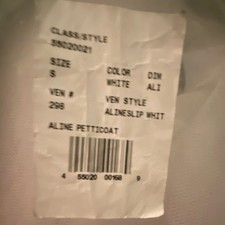 White A-Line Petticoat Slip Regular Size S Style Petticoat MPN 55070001