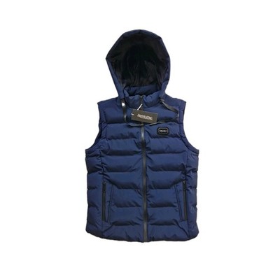 Zhang Hao Mens Navy Hooded Weatherproof Quilted Vest Gilet~Size XXL/UK Medium.