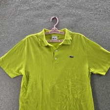 Lacoste Sport Men Polo 3 Green Embroidered Short Sleeve Logo READ