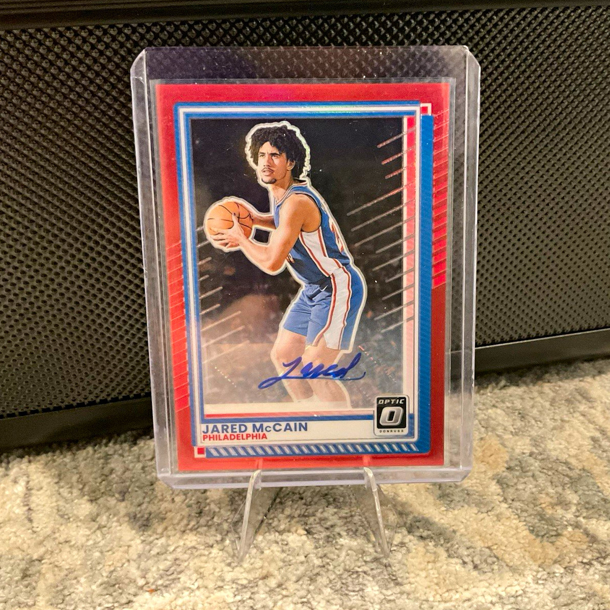 Panini 2025-26 Donruss Optic Jared McCain Auto #114 Red Prizm /75 76ers 🔥🔥🔥