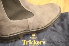 Tricker's Stephen Grey Suede Chelsea Boots Shoes Men's UK 7.5 US 8.5 EU 41.5