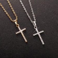 Female Cross Pendant Color Crystal Jesus Cross Pendant Necklace Jewelry For Men