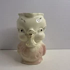 Vintage Shawnee Pottery Chick Owl Bird Pitcher Pink Gold Trim Creamer 1940s