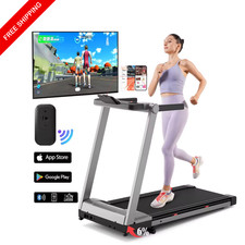 3.5HP Foldable Incline Treadmill w/ Handle, 350LB Capacity, Smart App  Display