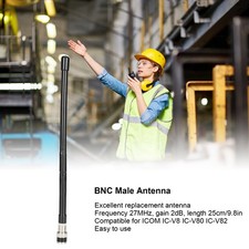 BNC Male Antenna 27MHz ShortWave TwoWay Radio Antenna Compatible For ICV8 I