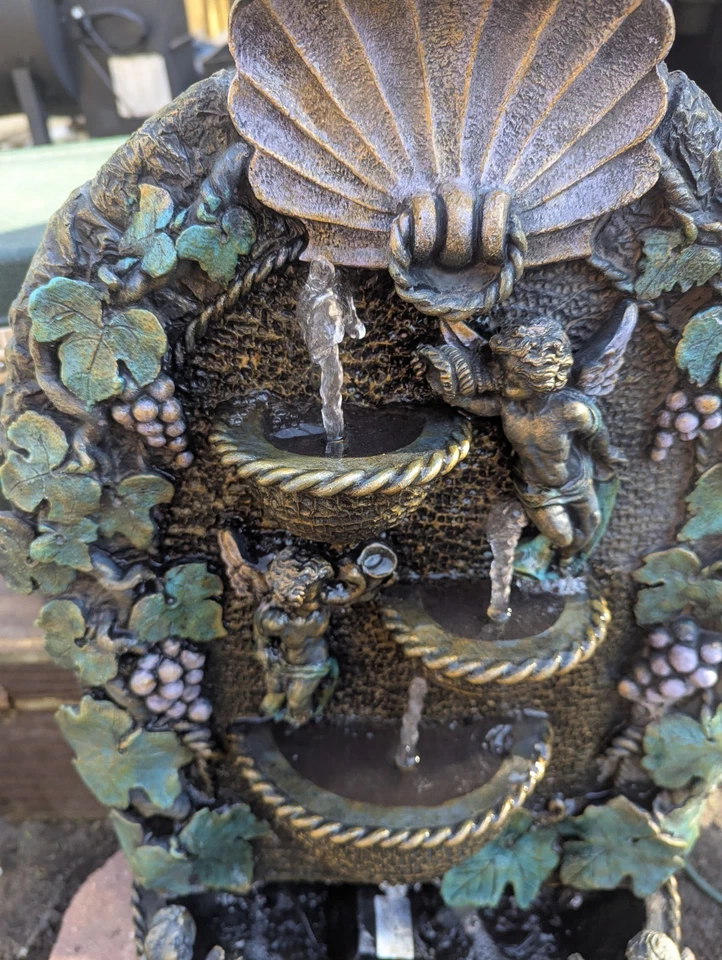 Vtg 1992 A. Stromberg Resirculating Fountain Cherubs Grapevines 33x18 In - Image 3 of 4