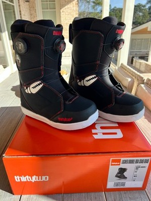 Thirty Two Men's Snowboard Boots Size 8 Lashed Double BOA Blk/Wht/Red CRAB GRAB!