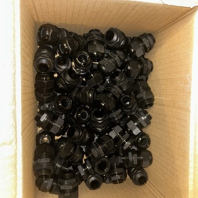 50 Pcs 3/4'' NPT Black Nylon Cable Gland, Waterproof IP68 Adjustable Locknut for