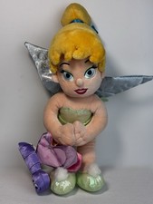 Disney Parks TINKERBELL Fairy Sparkly Plush Doll w/ Giggling Butterfly 14  RARE