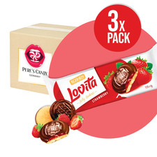3x135g ROSHEN Lovita Jelly Cookies Strawberry – Kekse mit Erdbeer-Geleefüllung