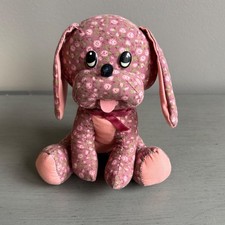 VTG RUSS Floral Pink Small Plush Dog Puppy Toy Pin Cushion Cottagecore Granny