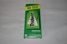 TRIDENT SPEARMINT SUGAR FREE GUM VALUE PACK 8 PACKS x 14 STICKS 112 STICKS